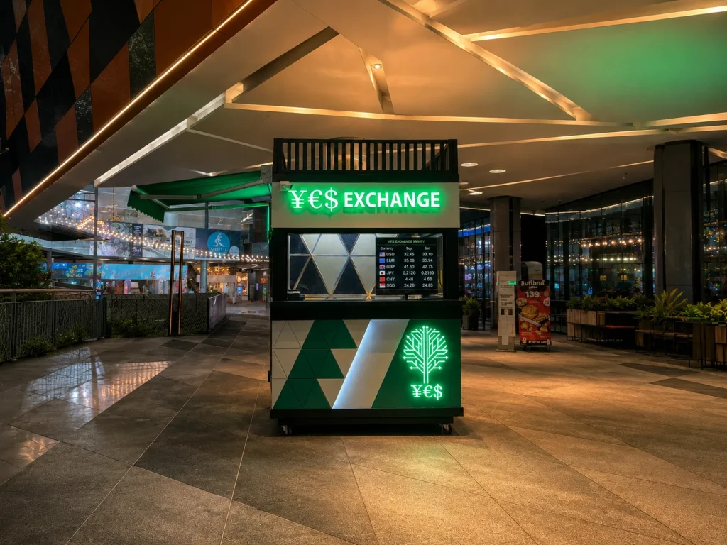 ก่อสร้างคีออสแลกเงิน YES Exchange — The Bright